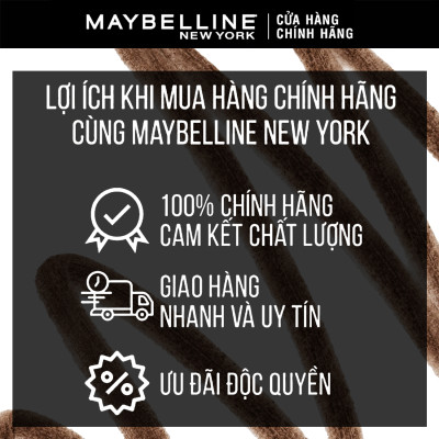Chì Kẻ Mày 36H Lâu Trôi, Kháng Nước, Dễ Kẻ, Chuẩn Màu Tattoo Brow Maybelline New York Pigmented Pencil 0.25g