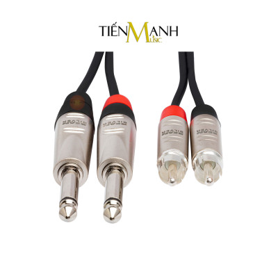 Cặp Dây Cáp Loa Kiểm Âm Hosa HPR-005X2 Rean by Neutrik 2 Đầu 6ly TS Mono Sang 2 Hoa Sen RCA Pro Stereo TRS HPR-003X2, HPR-010X2, HPR-015X2, HPR-020X2 Studio Monitor Cable Hàng Chính Hãng