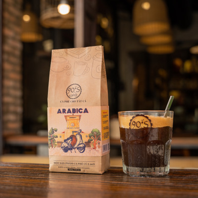 Cà Phê Hạt Arabica Rang Mộc Nguyên Chất - 90S Coffee Vietnam - 100% Cà Phê Sạch Cao Cấp
