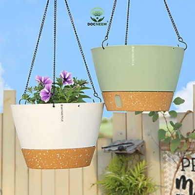 Chậu treo tự tưới Monrovia cho cây trong nhà và ngoài trời có móc treo sắt, decor không gian sống