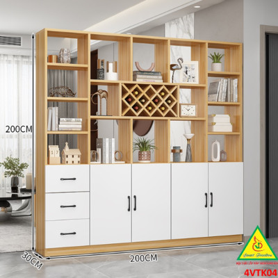 Vách ngăn kiêm tủ rượu trang trí phòng khách , nhà bếp 4VTK04 - NỘI THẤT LẮP RÁP VIENDONGADV