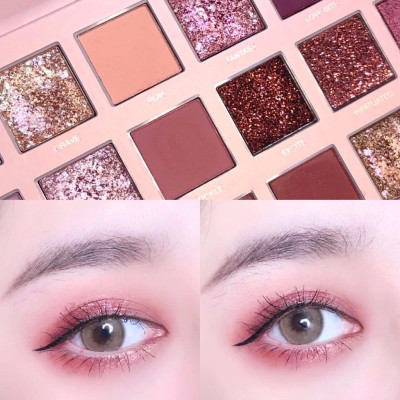 Hộp kẻ mắt 18 màu gồm 12 màu lì và 6 màu nhũ mềm mịn ,siêu bám da ,không bị trôi ,lem , dụng cụ trang điểm ,có thể phối màu yêu thích giúp đôi mắt nổi bật hơn , tôn lên vẻ đẹp ngọt ngào nữ tính