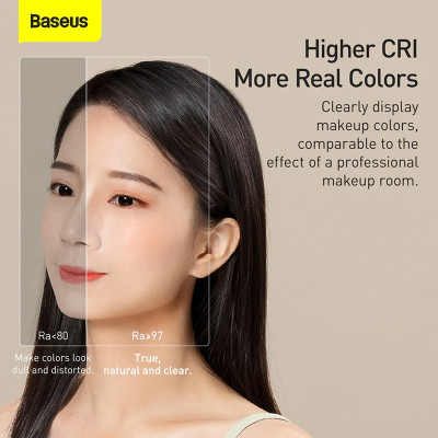 Gương trang điểm thông minh 3 trong 1 Baseus Smart Beauty Series Lighted Makeup Mirror (RA ≥ 97 , 4000K color Temperature, 18000mAh, Mirror with Storage Box) - Hàng Chính Hãng
