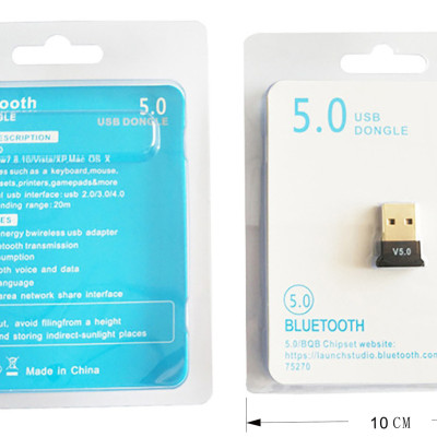 USB BLuetooth 5.0 RiBi USB Dongle - Dùng cho PC, Laptop - Kết nối với tai nghe, loa bluetooth, chuột không dây, gamepad - Hàng chính hãng