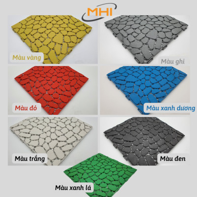 Vỉ Nhựa Lót Sàn Ban Công Kiểu Viên Sỏi. Tấm nhựa lót sàn Nhà Tắm/Hồ Bơi/Sân Thượng/Sân Vườn. Hàng VNXK 