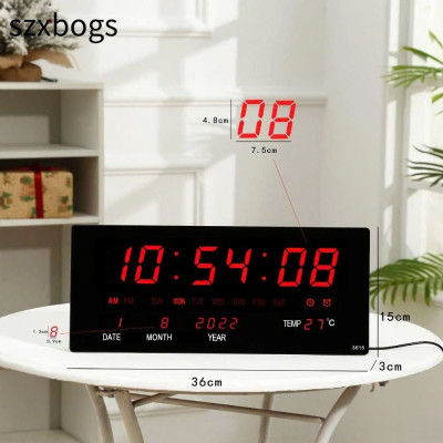 Đồng Hồ LED Vạn Niên Treo Tường Đa Năng với Báo Nhiệt Độ Kỹ Thuật Số - Mẫu Mới Năm Nay
