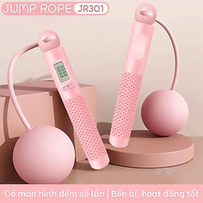 Dây Nhảy Không Dây JR301 Tích Hợp Tay Cầm Đếm Số Vòng,Quãng Đường,Calo Tiêu Thụ