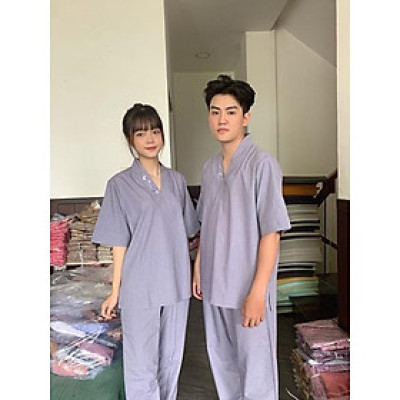 Đồ Lam Đi Chùa Tim Tâm Mẫu Cặp