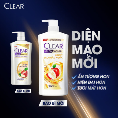 Dầu Gội Clear Thảo Dược Nuôi Dưỡng Da Đầu Từ Gốc, Sạch Gàu Và Giảm Gãy Rụng 630g - Gừng & Hoa Cúc