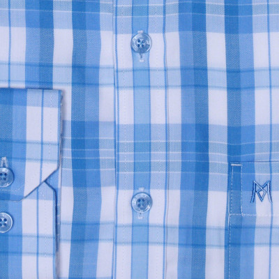 Áo sơ mi nam KHATOCO dài tay kẻ caro A1MD468T1-CNCR113-2409-D