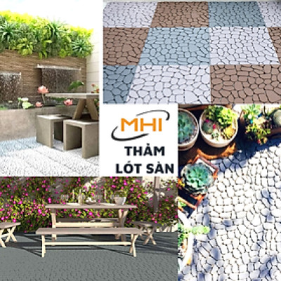Vỉ Nhựa Lót Sàn Ban Công Kiểu Viên Sỏi. Tấm nhựa lót sàn Nhà Tắm/Hồ Bơi/Sân Thượng/Sân Vườn. Hàng VNXK 