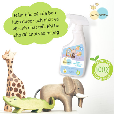 Xịt khuẩn đồ chơi Organic cho bé Lamoon - Bình 500ml
