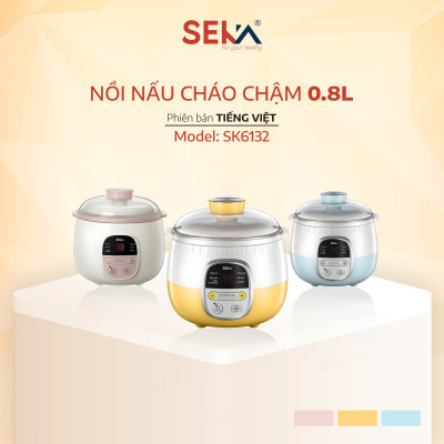 (TẶNG XỬNG HẤP) NỒI NẤU CHẬM SEKA SK6132 0.8L – NẤU CHÁO, HẦM SƯỜN, CHƯNG YẾN SIÊU TIỆN LỢI HÀNG NHẬP KHẨU