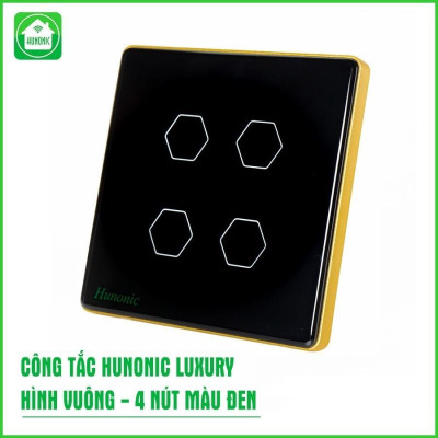 Công Tắc Cảm Ứng Hunonic Luxury Hình Vuông, Điều Khiển Từ Xa Bằng Điện Thoại