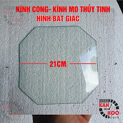 Mặt kính cong- kính thủy tinh mo hình bát giác nhiều cỡ 20cm-21cm-22cm-23cm dùng cho đồng hồ treo tường, đồng hồ cổ, đồng hồ cơ các loại