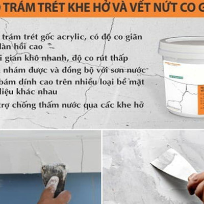 Keo Vá Trám Sửa Chữa, Xử Lý Vết Nứt Khe Hở Trên Tường Cao Cấp 