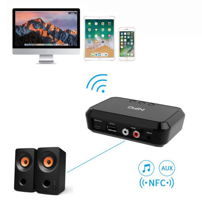 ROGTZ - Bộ Nhận Bluetooth NFC BL-B10 - Bluetooth 4.1, Phạm vi hoạt động 10m, Nguồn DC 5V/2A, Cổng kết nối Bluetooth USB RCA 3.5mm, Hỗ trợ NFC, Phát nhạc từ USB, Âm thanh chất lượng cao, Kết nối dễ dàng - Hàng Chính Hãng