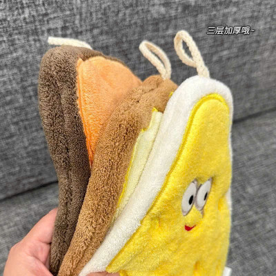 Set 4 Khăn Lau Tay Thấm Hút Tốt Họa Tiết Bánh Mỳ Phô Mai Cute - Khăn Mềm Mịn, Thấm Hút Tuyệt Vời - HÀNG CHÍNH HÃNG MINIIN