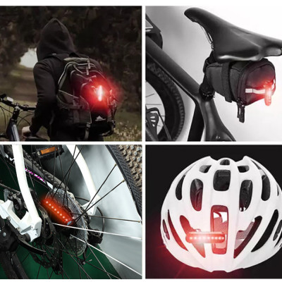 Đèn đuôi nhấp nháy đèn cảnh báo sau cho xe đạp thể thao màu đỏ A02 siêu sáng, chống nước, thời gian sáng lên đến 200h Mai Lee