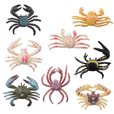 Bộ 8 đồ chơi cua giả cho bé, mô hình 8 con cua mini dễ thương đồ chơi động vật biển