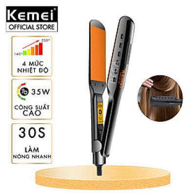 Máy duỗi tóc Kemei KM-3114P điều chỉnh 4 mức nhiệt sử dụng được cho mọi loại tóc - Hàng chính hãng