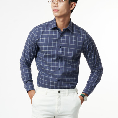 Áo Sơ Mi Caro Melange Nam Cotton Chống Nhăn Tự Nhiên N&M Thương Hiệu NINOMAXX 2110030