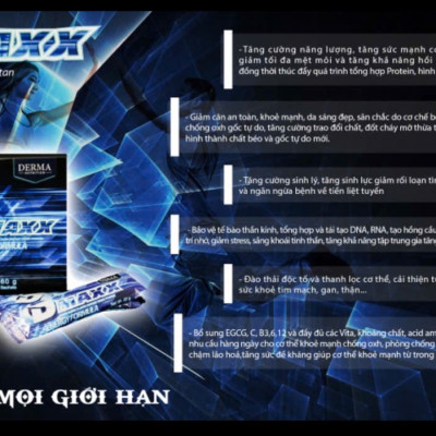 DMAXX thức uống bổ sung vitamin năng lượng có đường DAMODE 60 gói màu xanh mỗi gói 22gr