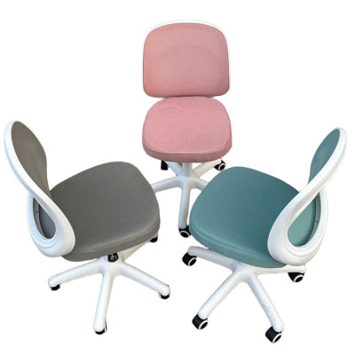 Ghế xoay học sinh màu hồng CE1036-2M Nội thất Capta Lưng lưới nệm vải không tay chân xoay nhựa màu trắng Study chair hcm