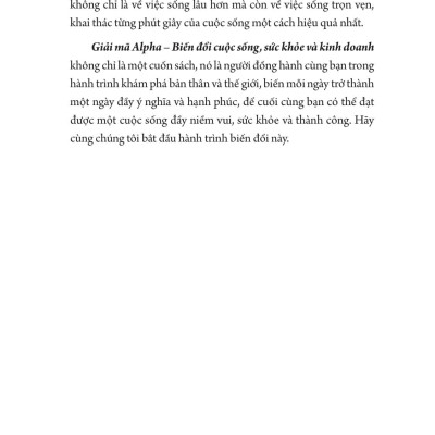 Giải Mã Alpha - Biến Đổi Cuộc Sống, Sức Khỏe Và Kinh Doanh