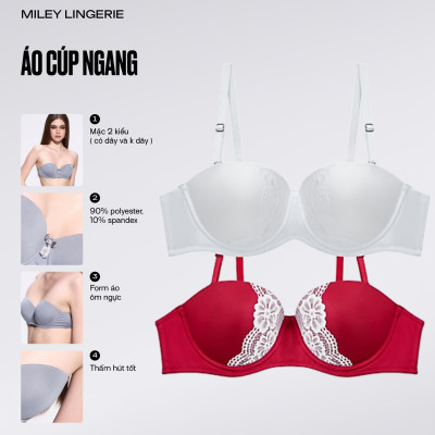 Combo 2 Áo Ngực Cúp Ngang Phối Ren Thời Trang Premium Miley Lingerie BRM02202-04202 - 38B