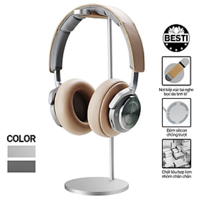 Kệ Nhôm Để Tai Nghe, Giá Đỡ Treo Headphone Besti, Hợp Kim Nhôm Cao Cấp Kiểu Dáng Sang Trọng Để Bàn - Hàng Chính Hãng