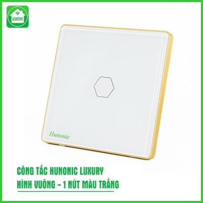 Công Tắc Cảm Ứng Hunonic Luxury Hình Vuông, Điều Khiển Từ Xa Bằng Điện Thoại
