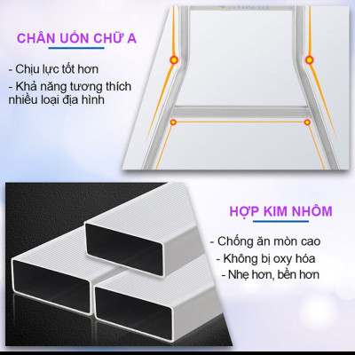 Thang nhôm gấp 4 khúc NIK44A & NIK44