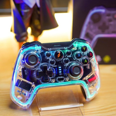 Gamepad Tay cầm chơi game Không Dây EDRA EGP7603 đèn Led - Trong suốt - Hàng Chính Hãng