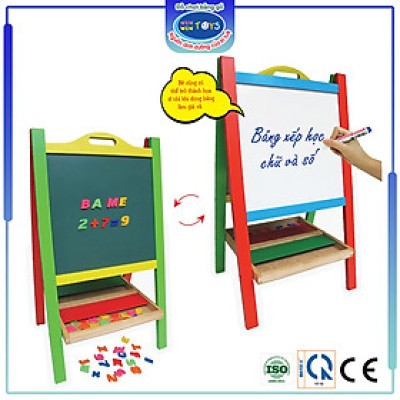 Đồ chơi gỗ Bảng xếp học chữ và số | Winwintoys 60552 | Giúp bé làm quen chữ cái, toàn học cơ bản