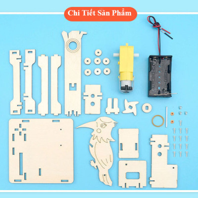 Bộ Đồ Chơi Lắp Ghép STEM Mô Hình Chim Gõ Kiến, Bộ Đồ Chơi Khoa Học Tự Làm Chim Gõ Kiến, Bộ Đồ Chơi Gỗ Cao Cấp Khoa Học Tự Làm DIY Wood Steam - Chính Hãng BABYBOSS.