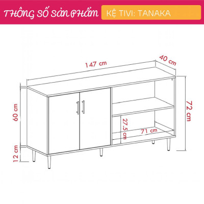 Kệ TV phòng ngủ thiết kế nhỏ gọn hiện đại SMLIFE Tanaka