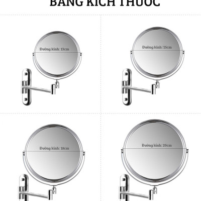 Siêu phẩm mặt gương xoay phóng đại 360 độ dùng để trang điểm, cạo râu trong phòng ngủ, phòng tắm