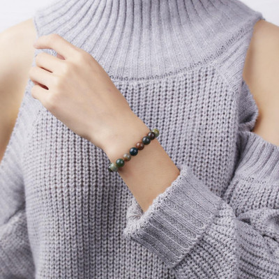 Vòng Tay Đá Mã Não Xanh Phong Thủy – Đá Thiên Nhiên, Đẹp Sang Trọng, Giá Siêu Rẻ