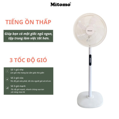 Quạt Cây Đứng Mitomo FCE-60 có điều khiển từ xa, hẹn giờ hàng chính hãng