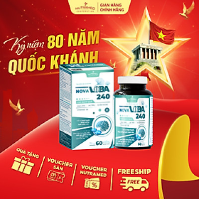 Viên uống Novaloba 240 hỗ trợ hoạt huyết, tăng cường tuần hoàn não (60 viên) - Nutramed