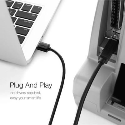 Ugreen UG20847US135TK 2M màu Đen Cáp USB 2.0 sang USB B máy in đầu mạ vàng - HÀNG CHÍNH HÃNG