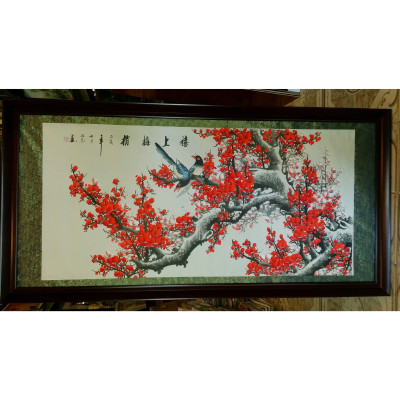 Tranh thủy mặc,- HOA ĐÀO MÙA XUÂN- TM24