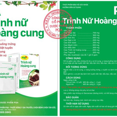 Trinh Nữ Hoàng Cung PQA Hỗ Trợ Giảm Các Triệu Chứng U Xơ Tử Cung, U Nang Buồng Trứng Hộp 12 Gói
