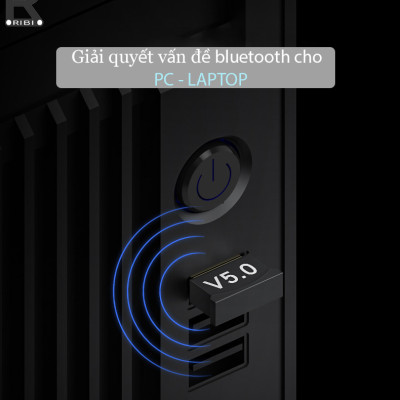 USB BLuetooth 5.0 RiBi USB Dongle - Dùng cho PC, Laptop - Kết nối với tai nghe, loa bluetooth, chuột không dây, gamepad - Hàng chính hãng
