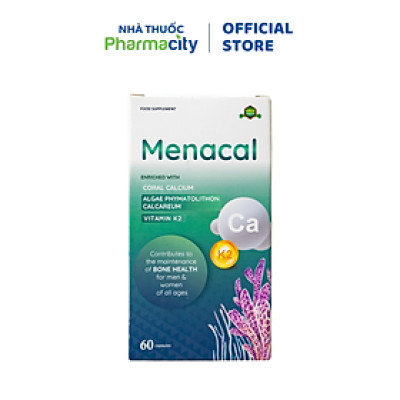Viên uống Menacal bổ sung canxi ngừa loãng xương (Hộp 60 viên)