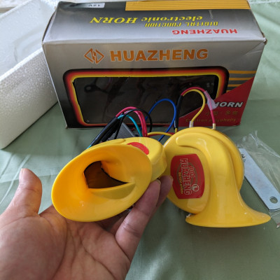 Còi Ngân Ô TÔ Xe Máy Kiểu Ốc Sên 8 Tiếng 12v-24v Loại Tốt: Âm Thanh Sắc Nét, Độ Bền Vượt Trội