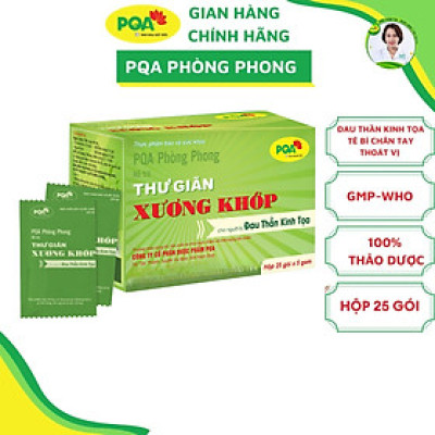 PQA Phòng Phong Thư Giãn Xương Khớp Trừ Phong Thấp Mạnh Gân Tốt Và Thần Kinh Tọa Hộp 25 gói