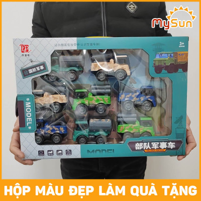 Bộ xe công trình đồ chơi cho bé mô hình xe ô tô cần cẩu xe ben cở cát xe bồn trộn bê tông đồ chơi