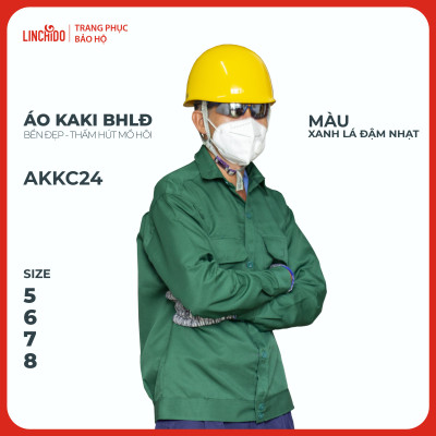 Áo kaki Bảo Hộ Lao Động Chất Liệu Thấm Hút Mồ Hôi Thoáng Mát Bền Đẹp - Mã AKKC24